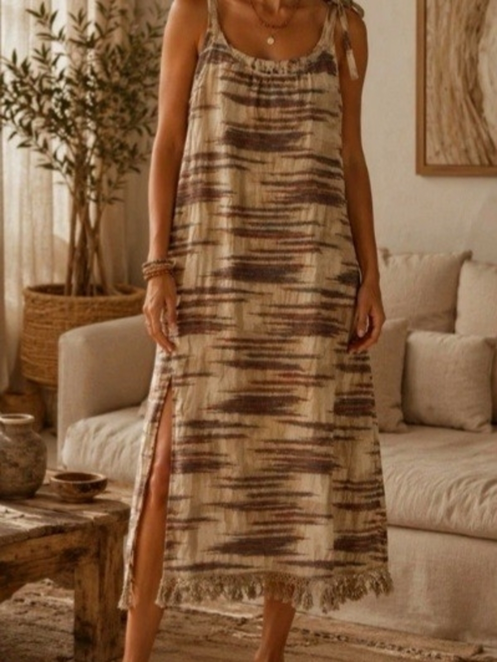 A Rare Bird Tiger Lily Boho Tie-Strap  Dress